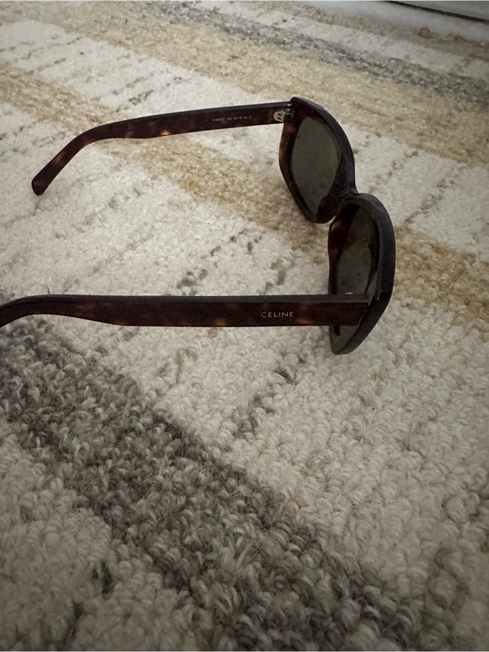 Celine Women’s Dark Tortoiseshell Sunglasses with Stud Accent - Picture 7 of 9